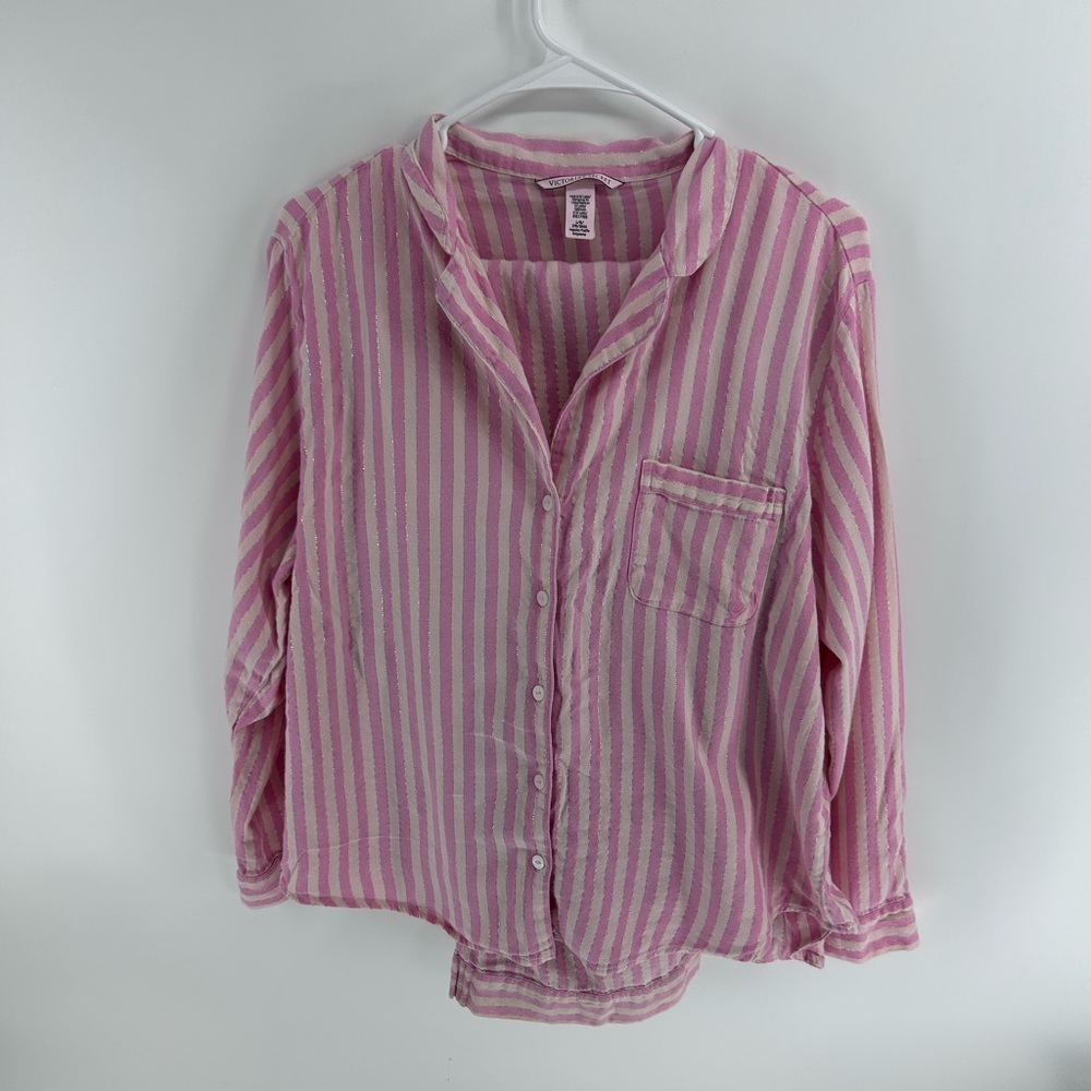 Victoria's Secret Pink Matching  Pajama Set with Gold‎ Accents | Larg